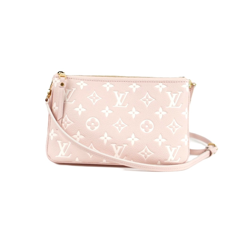 UMHÄNGETASCHE - LOUIS VUITTON POCHETTE DOUBLE ZIP MONOGRAM EMPREINTE ROSA