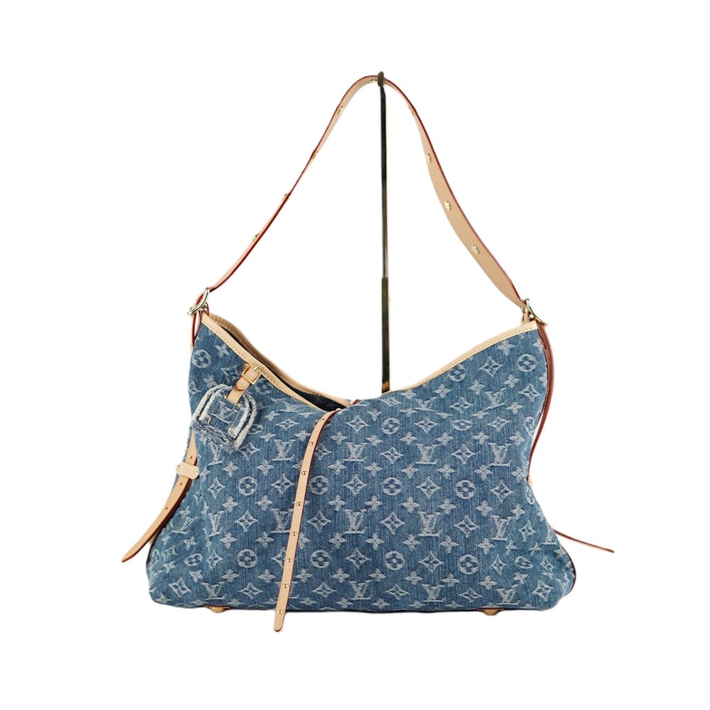 UMHÄNGE- & SCHULTERTASCHEN - LOUIS VUITTON CARRYALL MM MONOGRAM DENIM BLAU