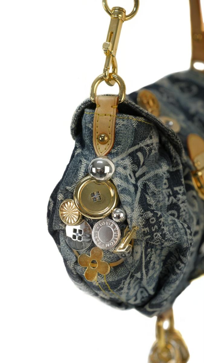 SCHULTERTASCHE - LOUIS VUITTON MINI PLEATY MONOGRAM DENIM BLAU