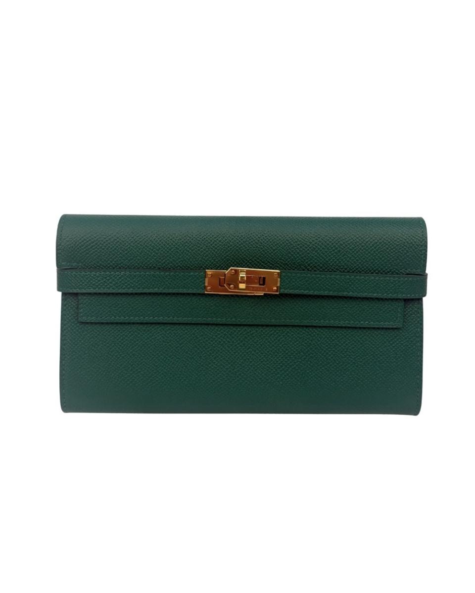 PORTEMONNAIES - HERMES KELLY CLASSIC TO GO WALLET GREEN EPSOM