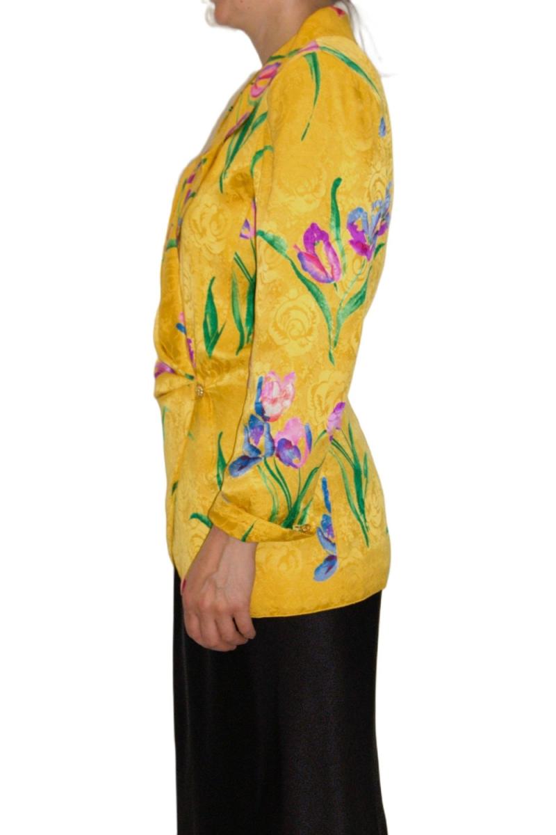 BLAZER - UNGARO PARALLÉLE FLORALER SEIDEN JACQUARD BLAZER GELB