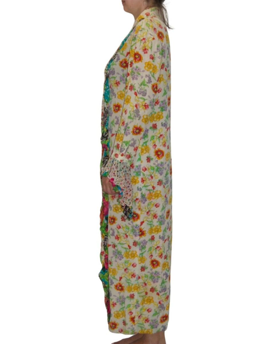 KLEIDER - GIANNI VERSACE COUTURE GEBLÜMTES SEIDENKLEID