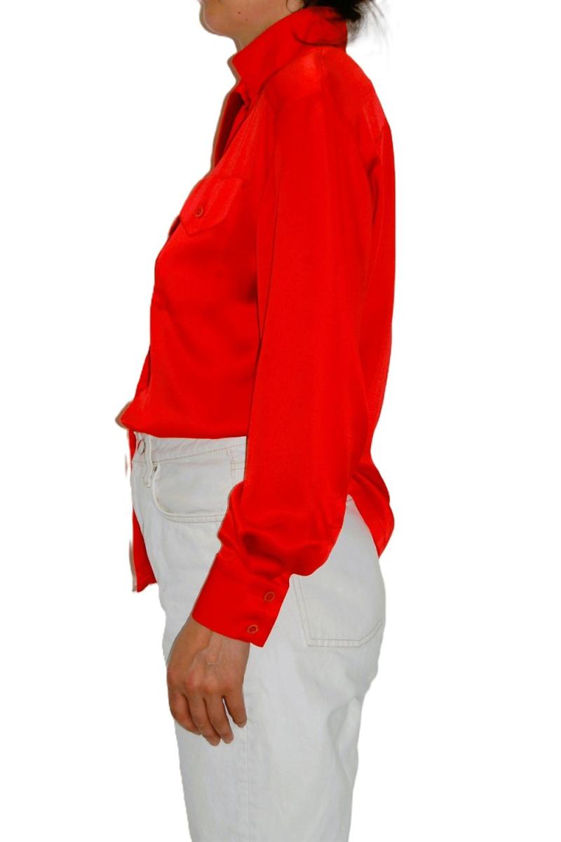 SHIRTS - ESCADA RED SILK SATIN SHIRT