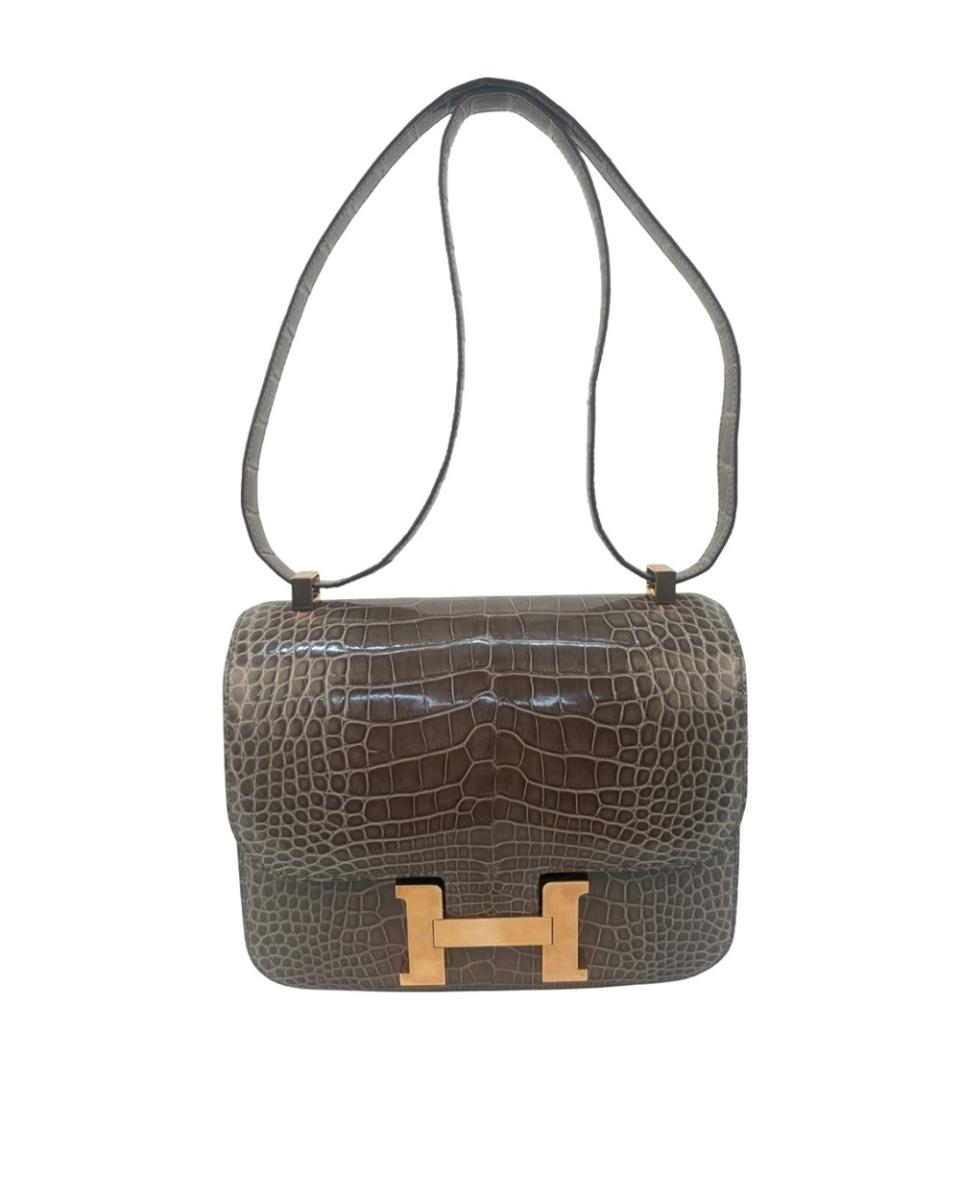 UMHÄNGE- & SCHULTERTASCHEN - HERMES CONSTANCE 24 VERT DE GRIS