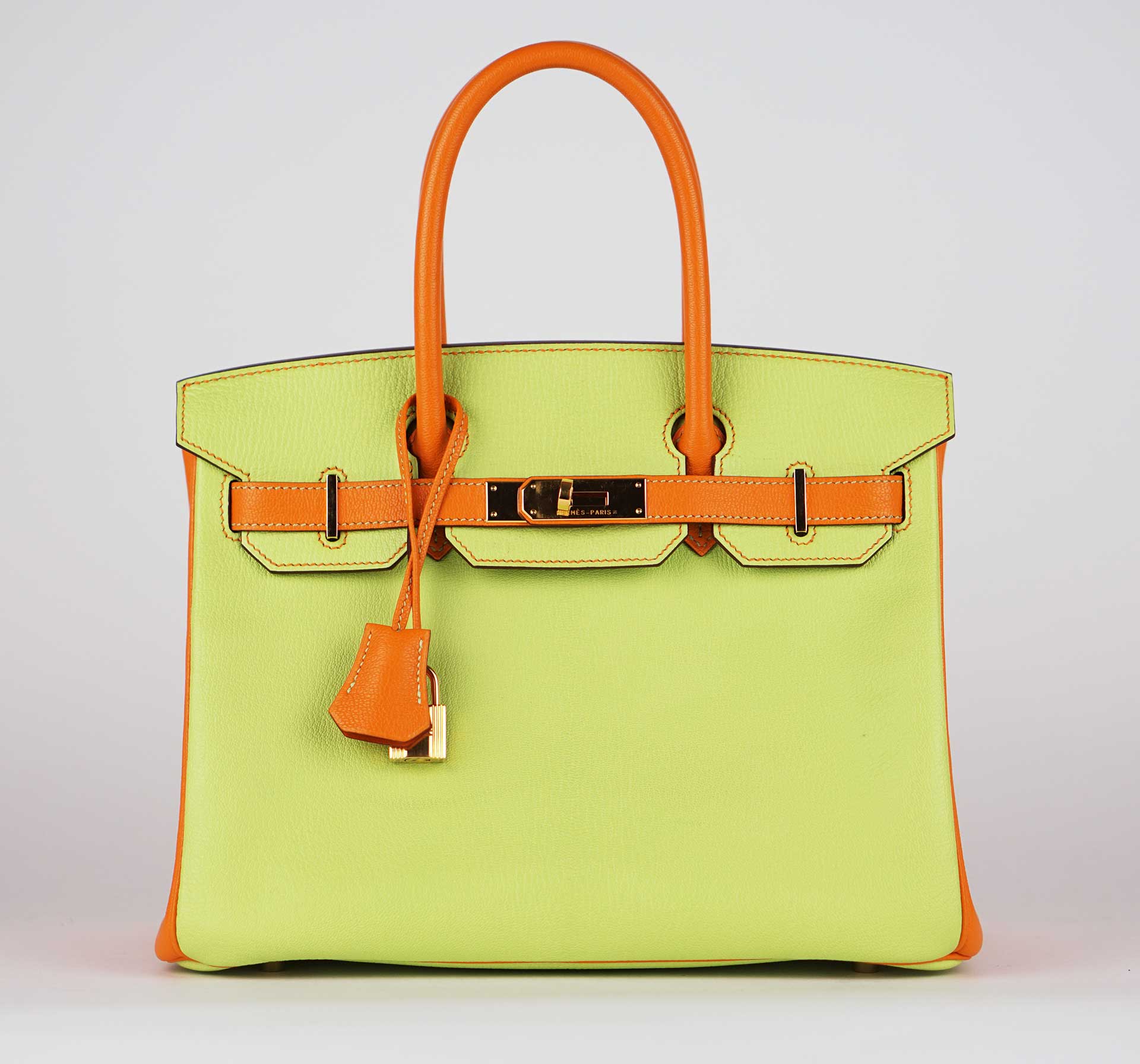 HENKELTASCHE - BIRKIN 30 KIWI + FEU