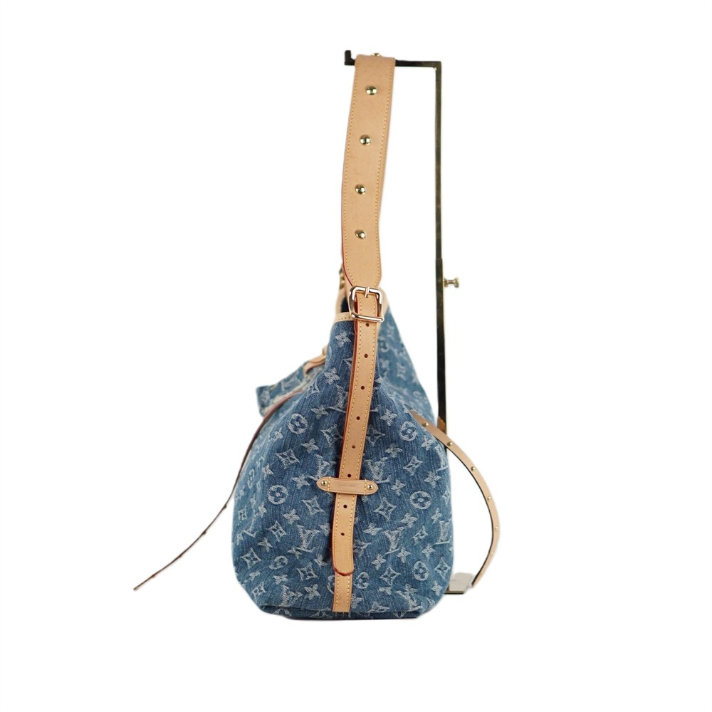 UMHÄNGE- & SCHULTERTASCHEN - LOUIS VUITTON CARRYALL MM MONOGRAM DENIM BLAU