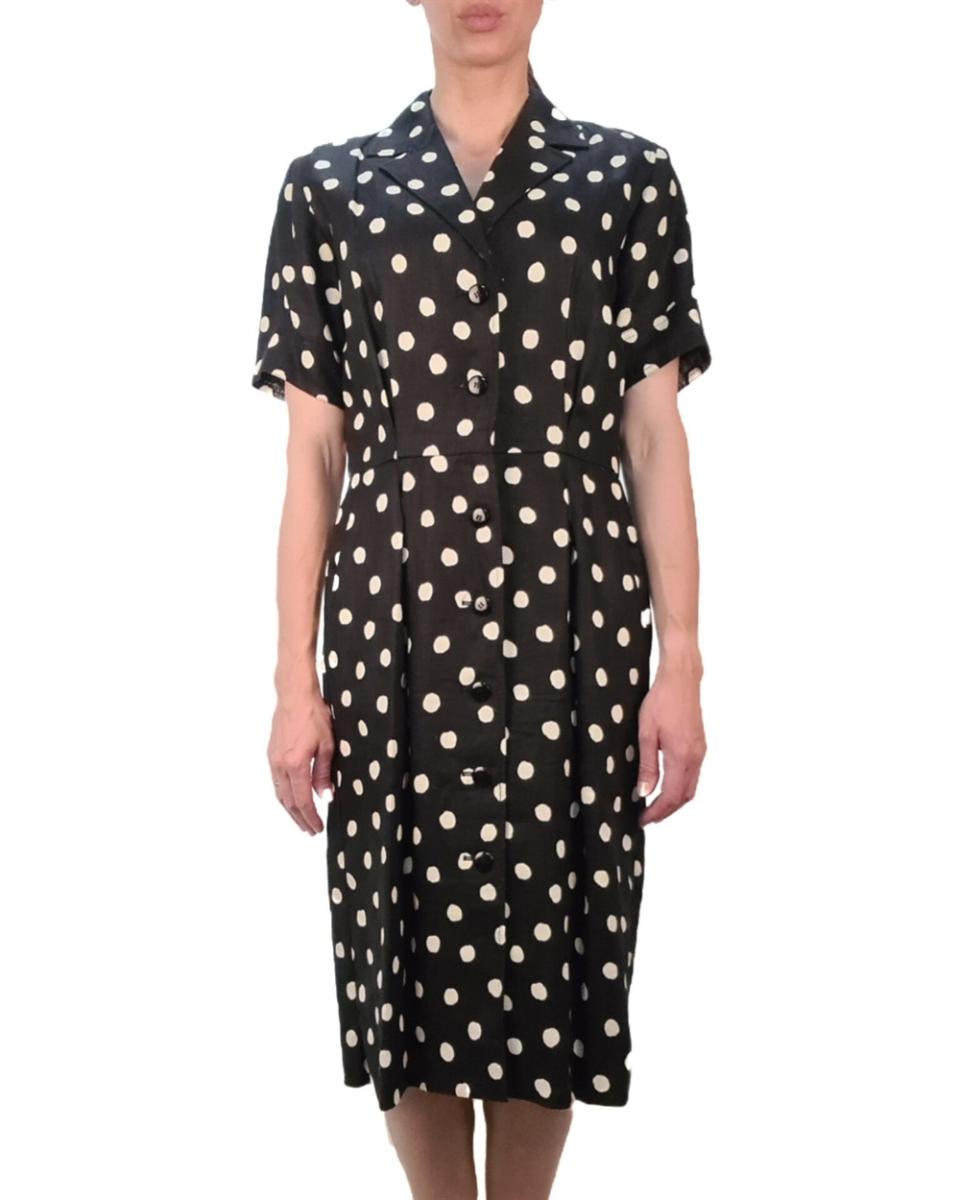 KLEIDER - SAINT LAURENT RIVE GAUCHE POLKA DOT KLEID