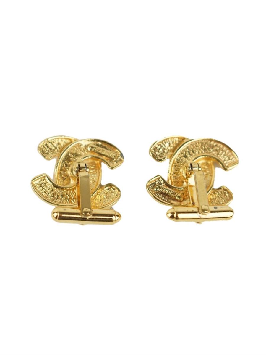 CUFFLINKS - CHANEL VINTAGE CC GOLD