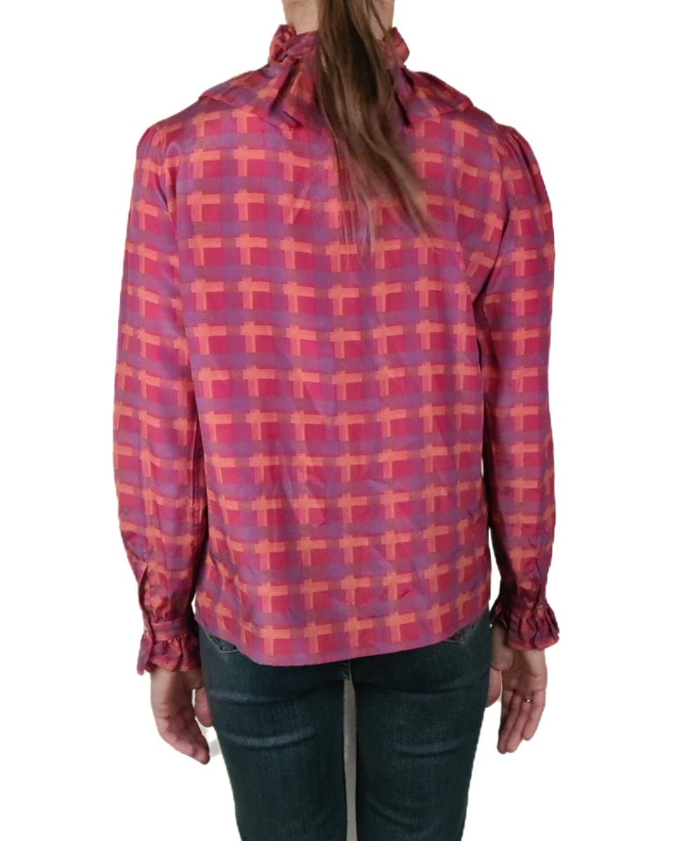 BLUSEN - SAINT LAURENT SEIDEN BLUSE KARIERT