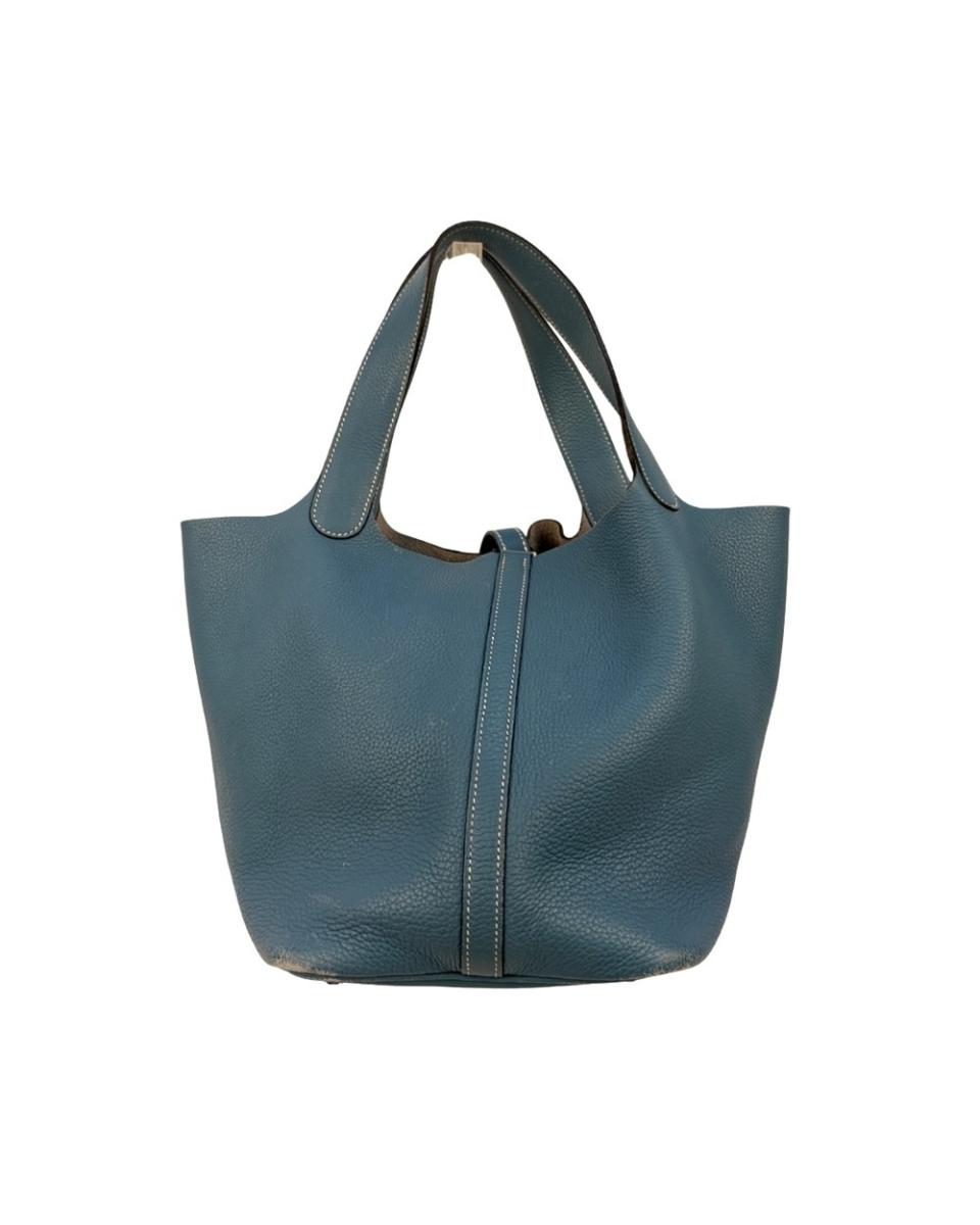 HANDTASCHEN - HERMES PICOTIN 22 BLEU JEAN