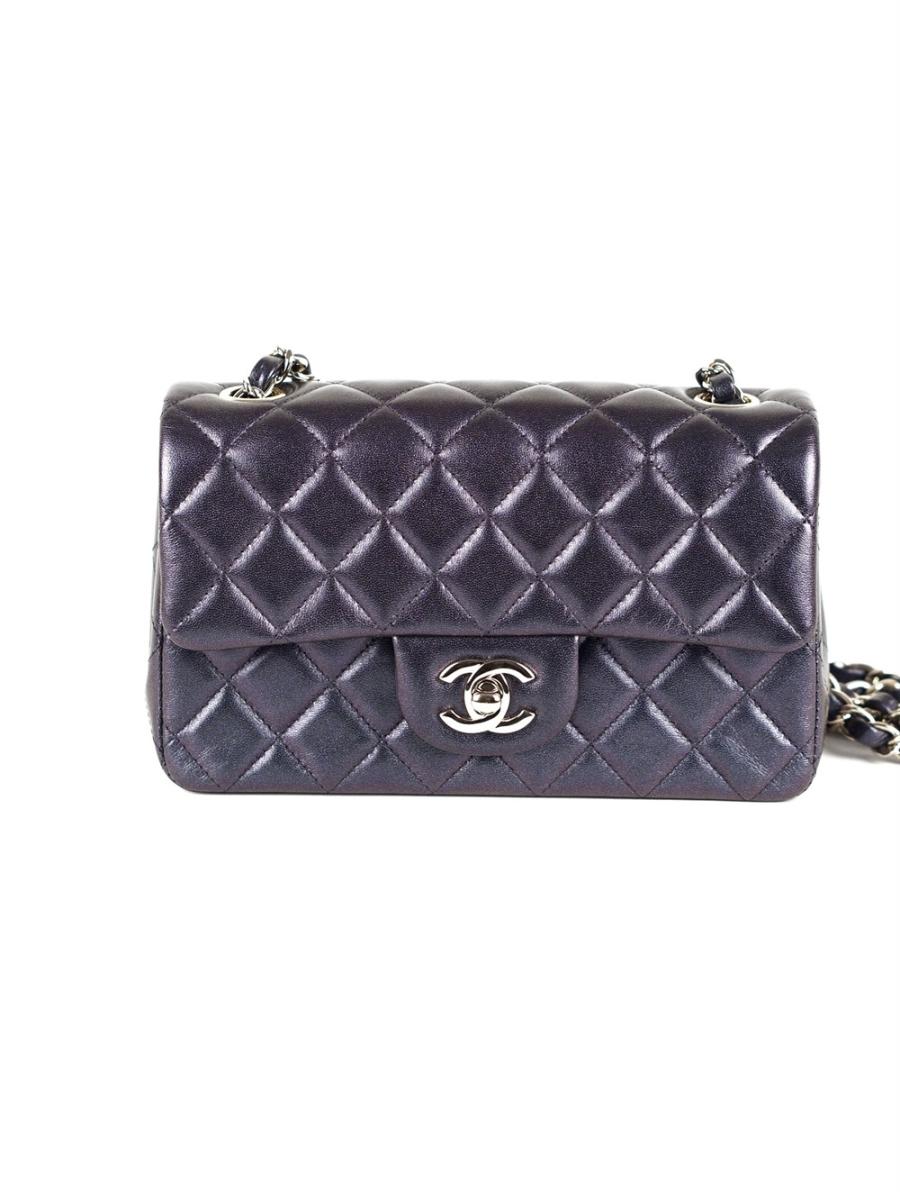 UMHÄNGETASCHE - CHANEL CLASSIC MINI RECTANGLE FLAP IRIDESCENT BLACK