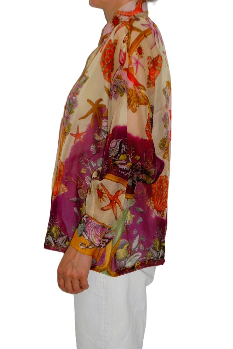 BLUSEN - GIANNI VERSACE SEA LIFE PRINT SEIDEN BLUSE