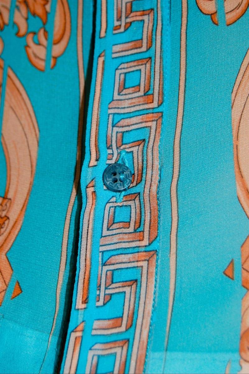 BLUSEN - VERSACE BAROQUE ÄRMELLOSE SEIDEN BLUSE