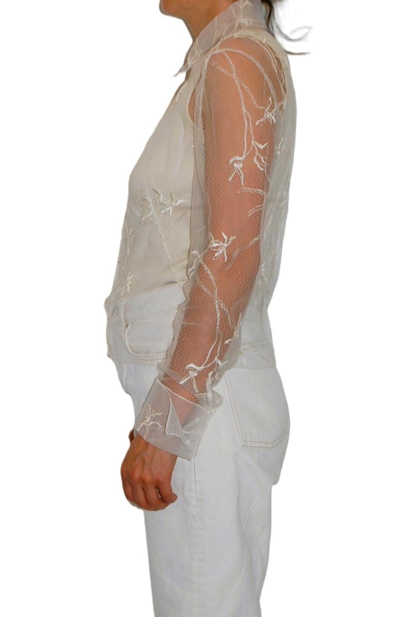 BLUSEN - GIANNI VERSACE BESTICKTE SEIDEN BLUSE