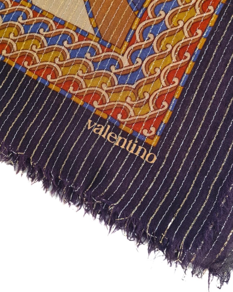 TÜCHER & SCHALS - VALENTINO GEOMETRISCH GESTREIFTER LUREX SCHAL