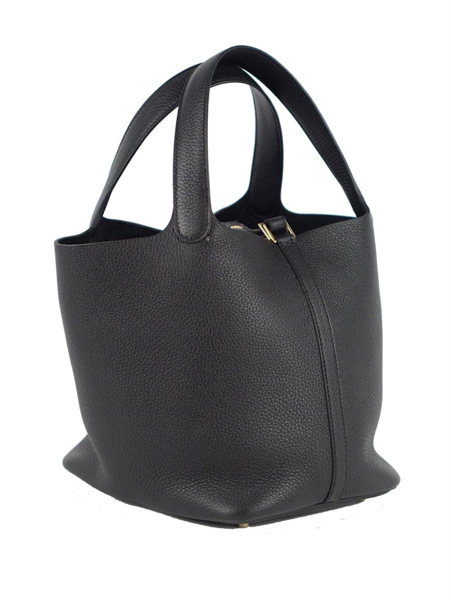 TOTE BAG - HERMÈS PICOTIN LOCK 22 BLACK EPSOM GHW 2022