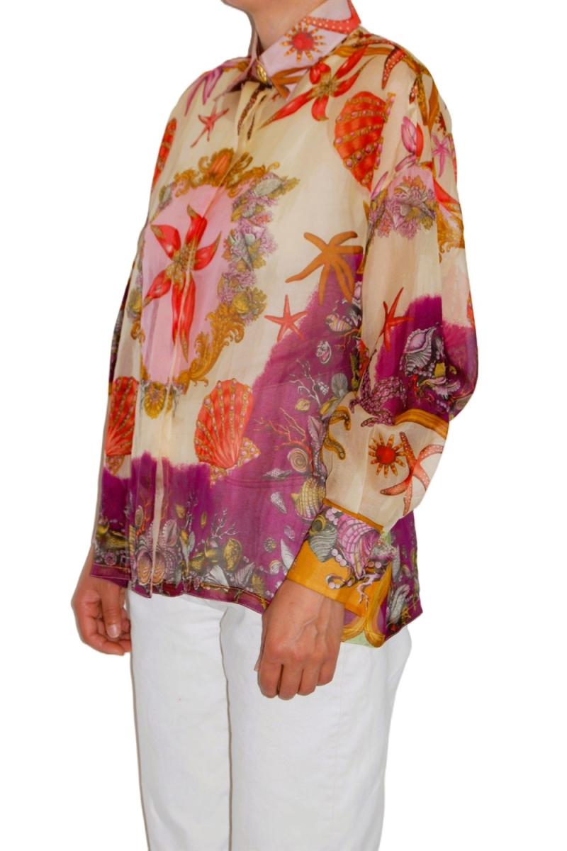 BLUSEN - GIANNI VERSACE SEA LIFE PRINT SEIDEN BLUSE