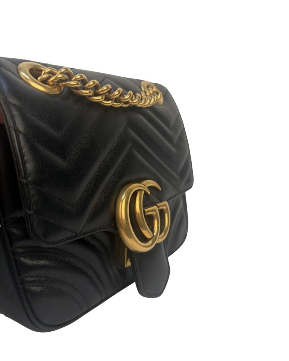 UMHÄNGE- & SCHULTERTASCHEN - GUCCI MINI GG MARMONT SCHWARZ