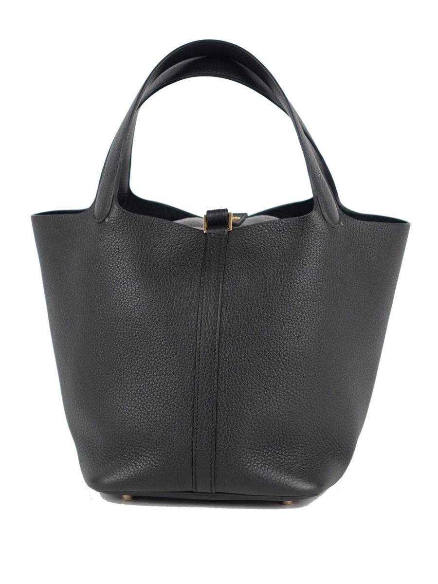 TOTE BAG - HERMÈS PICOTIN LOCK 22 BLACK EPSOM GHW 2022