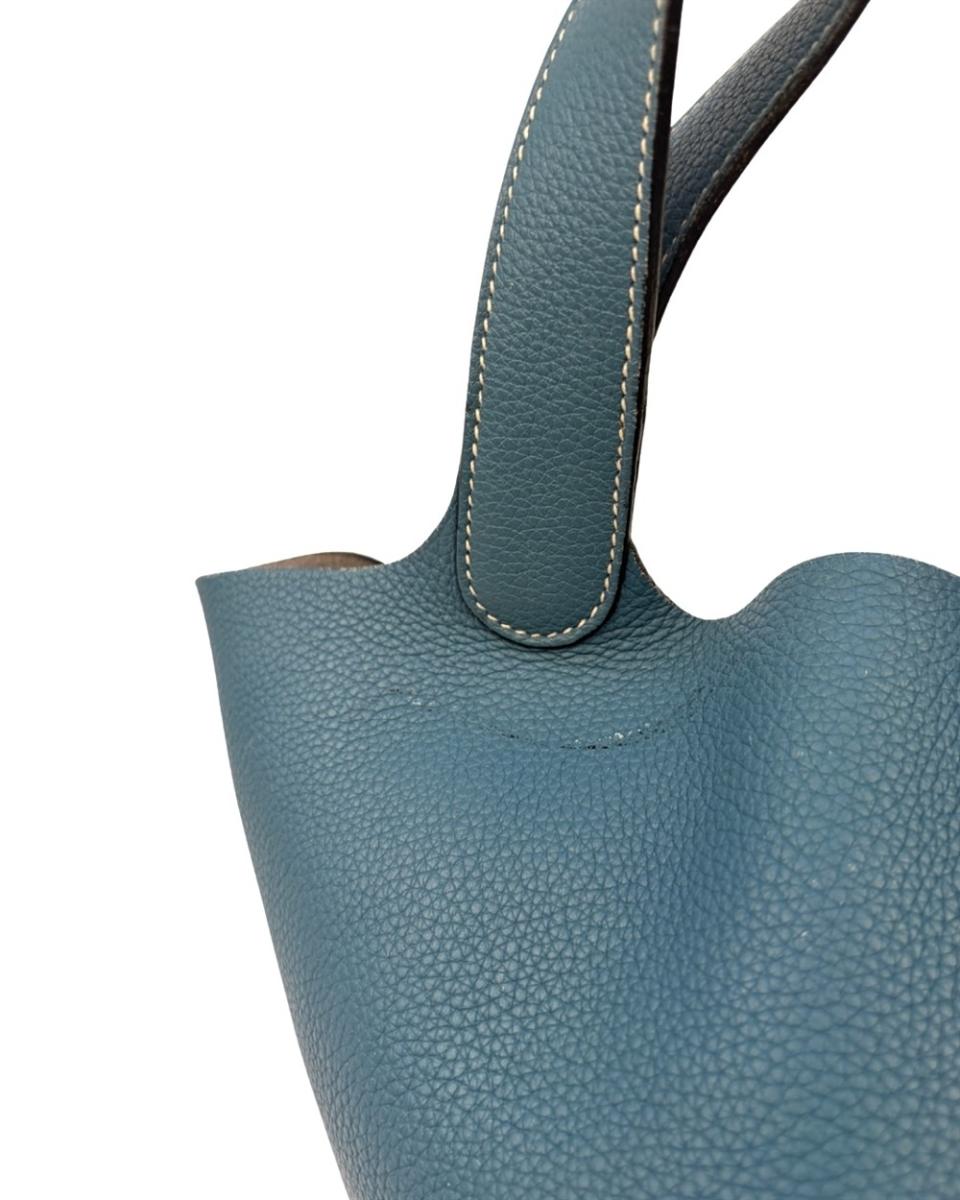 HANDTASCHEN - HERMES PICOTIN 22 BLEU JEAN