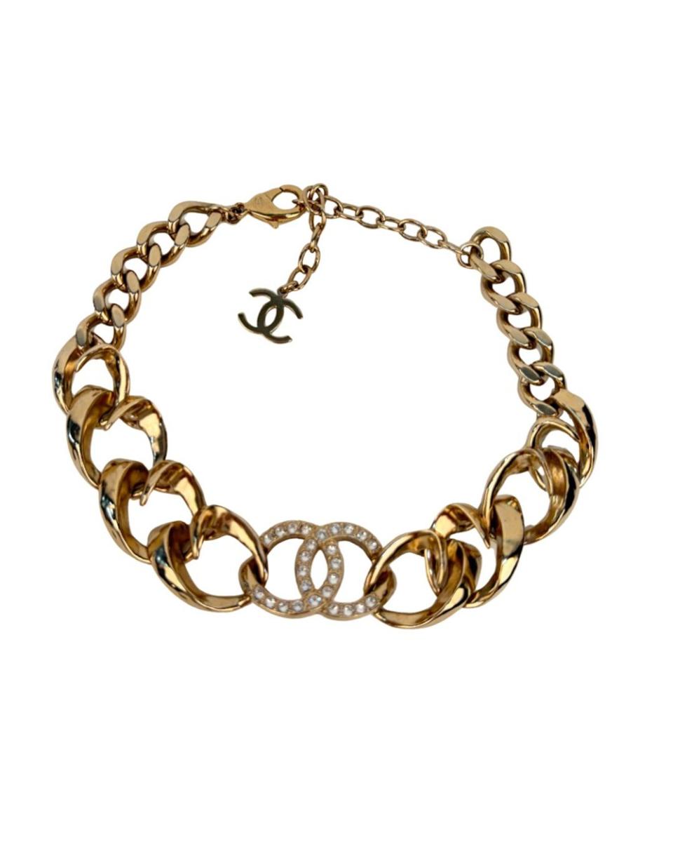 HALSKETTEN - CHANEL CC CHOKER KETTE GOLD