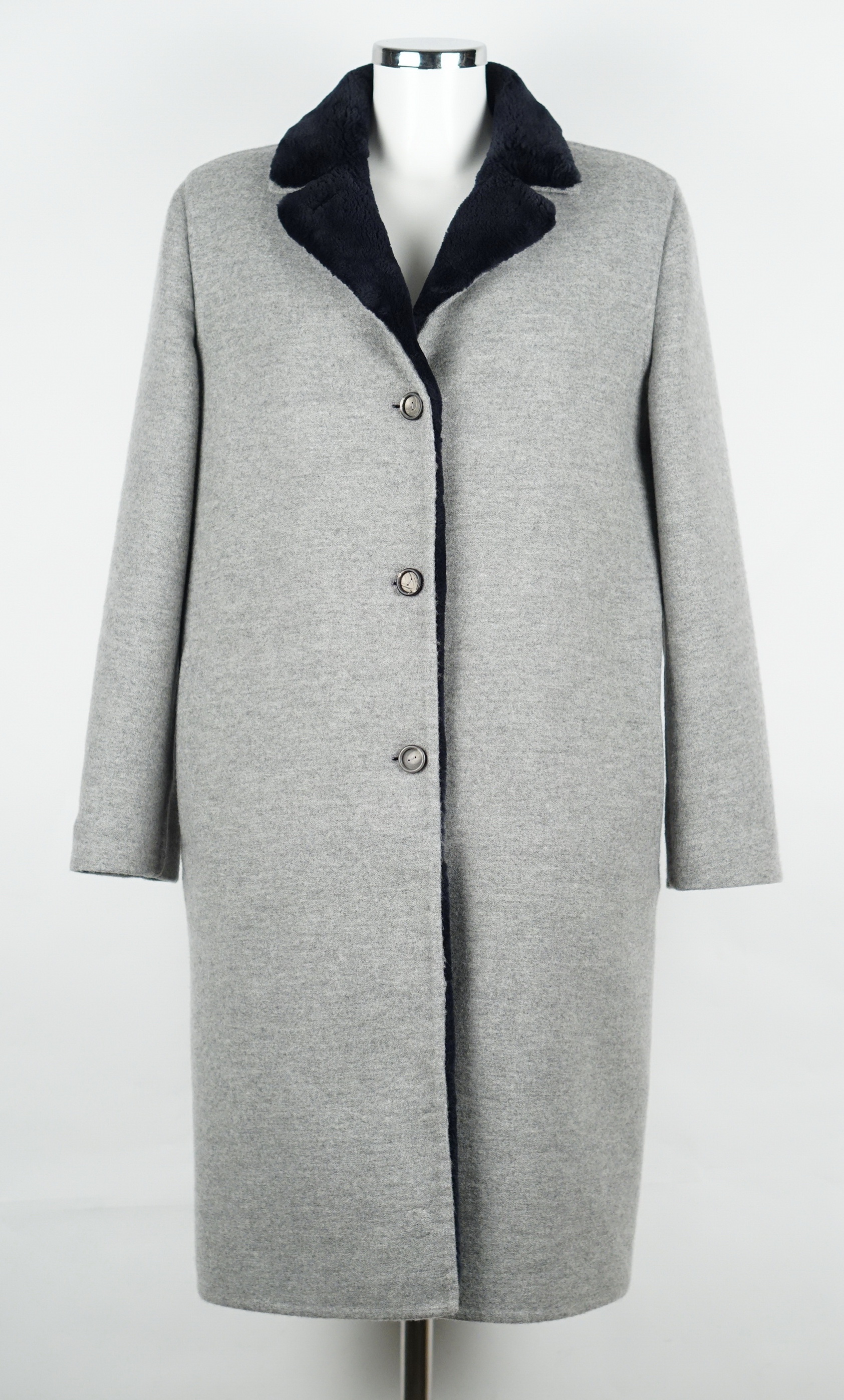 Cashmere And Nutria Fur Coat 
