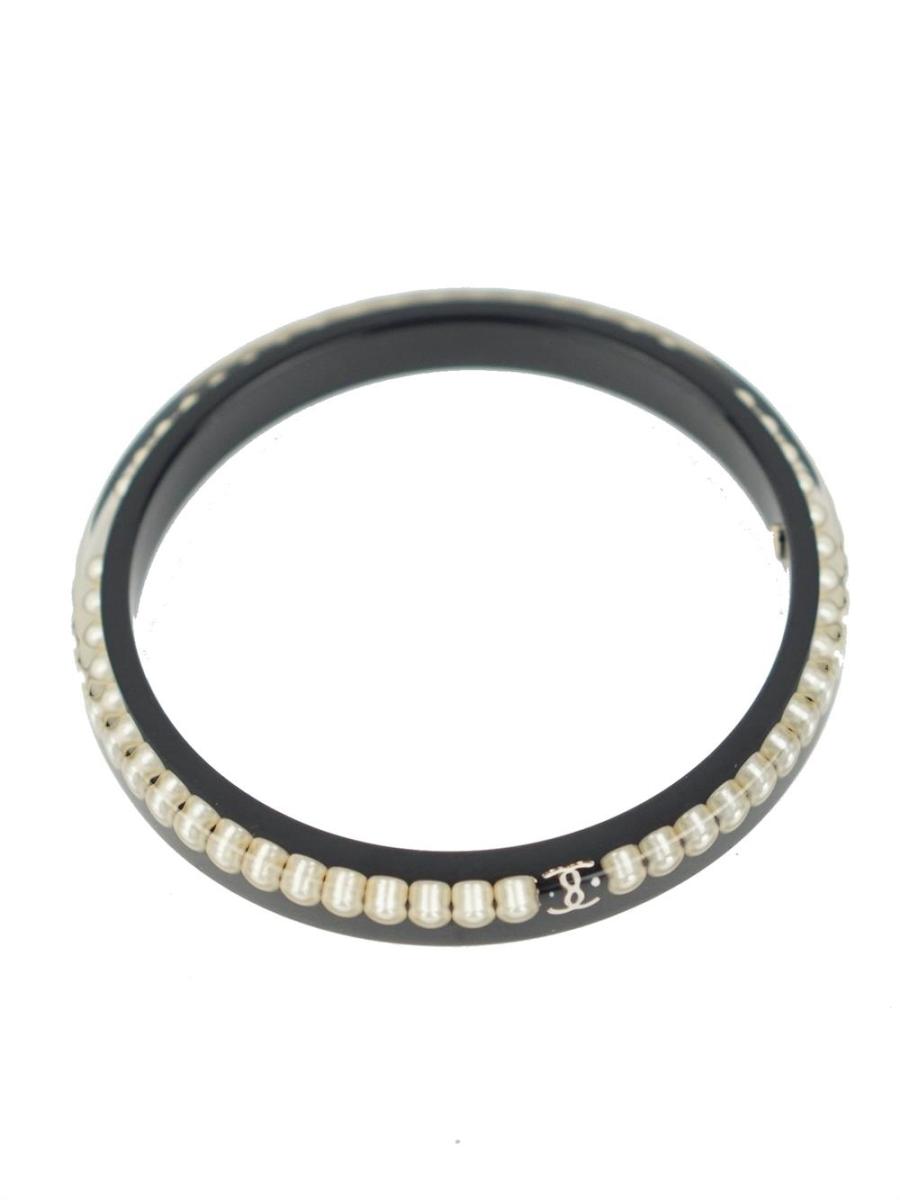 BRACELET - CHANEL VINTAGE CC LOGO PEARLS Ø 6,5cm