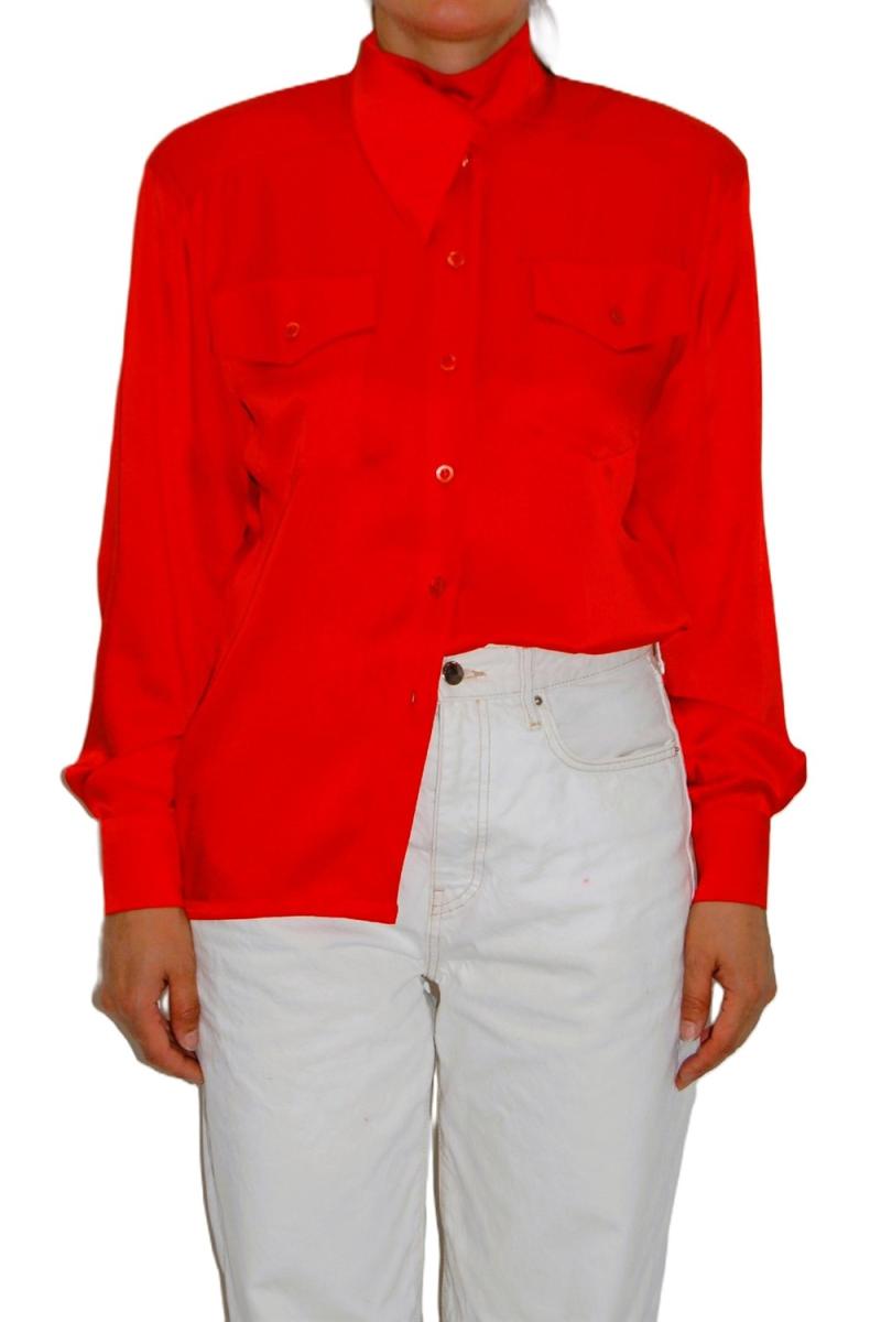 SHIRTS - ESCADA RED SILK SATIN SHIRT