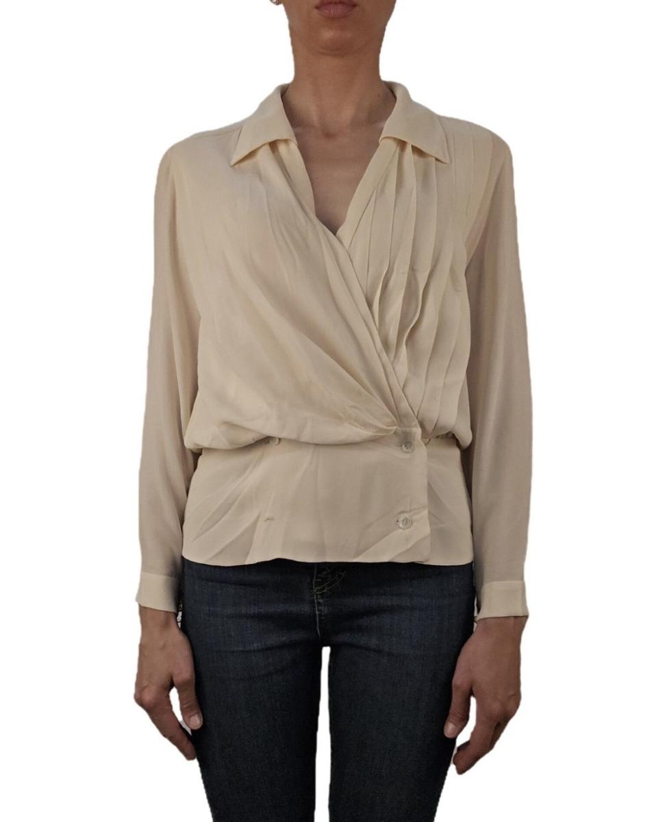 BLUSEN - CHANEL BOUTIQUE SEIDENBLUSE RÜSCHEN BEIGE