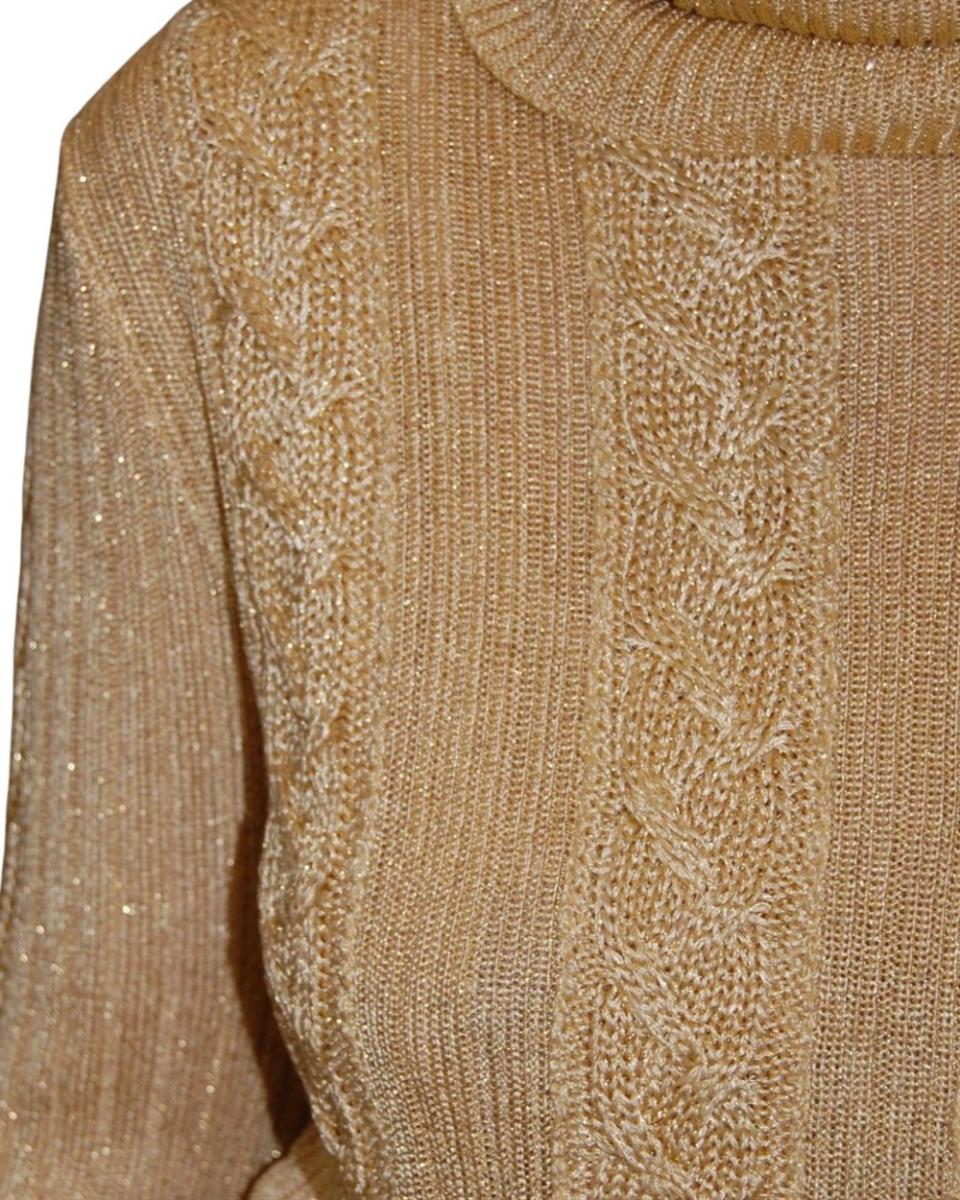 PULLOVER - GIANNI VERSACE GOLD LUREX ROLLKRAGENPULLOVER
