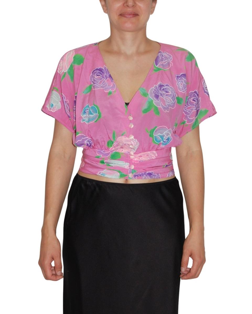 BLUSEN - UNGARO PARALLELE SEIDENBLUSE ROSENPRINT PINK