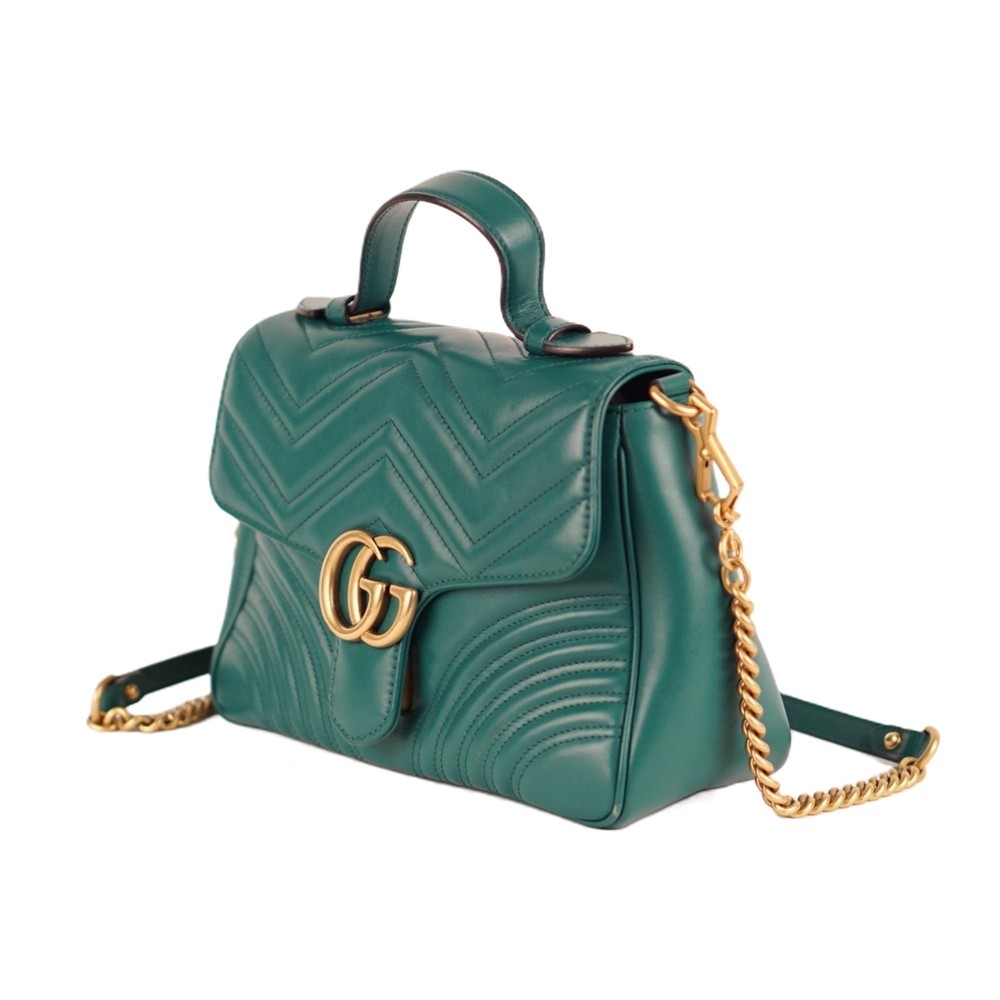 UMHÄNGETASCHE- & SCHULTERTASCHEN - GUCCI GG MARMONT TOP HANDLE GRÜN