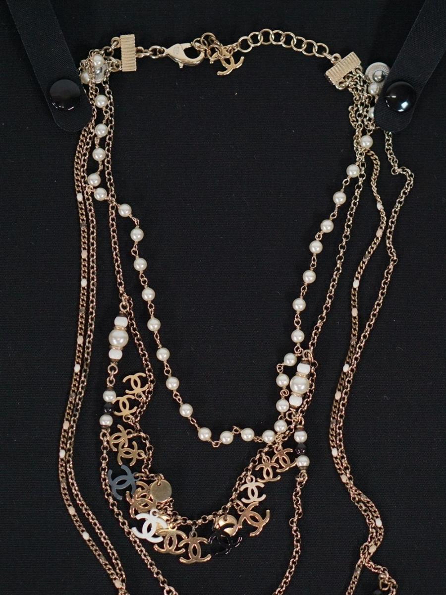 NECKLACE - CHANEL S-ROWS CC WITH PEARLS