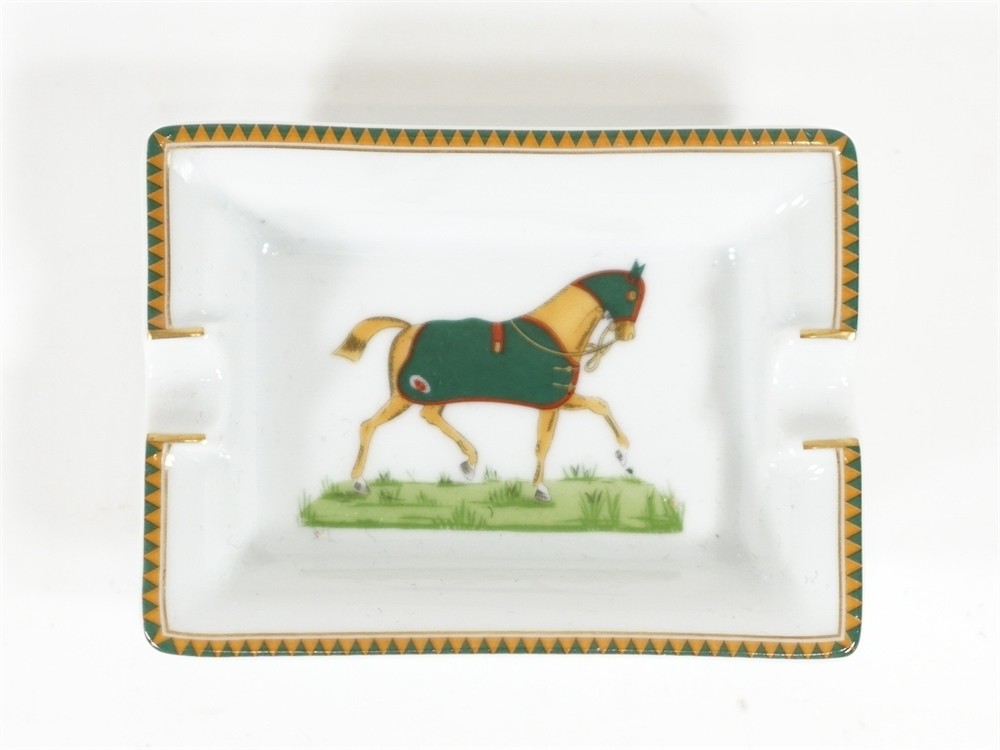 ASHTRAY - HERMÈS SET OF 4 PIECES PORCELAIN GALLOPING HORSES