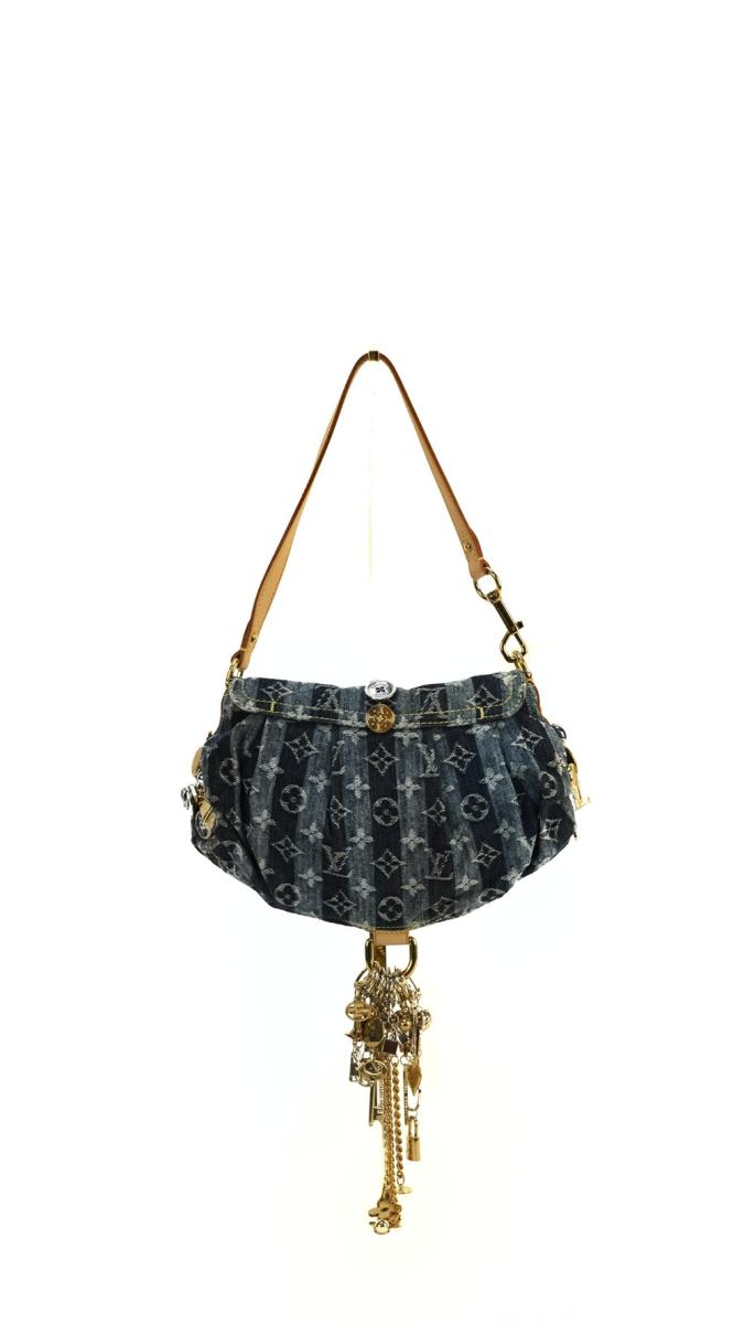 SCHULTERTASCHE - LOUIS VUITTON MINI PLEATY MONOGRAM DENIM BLAU