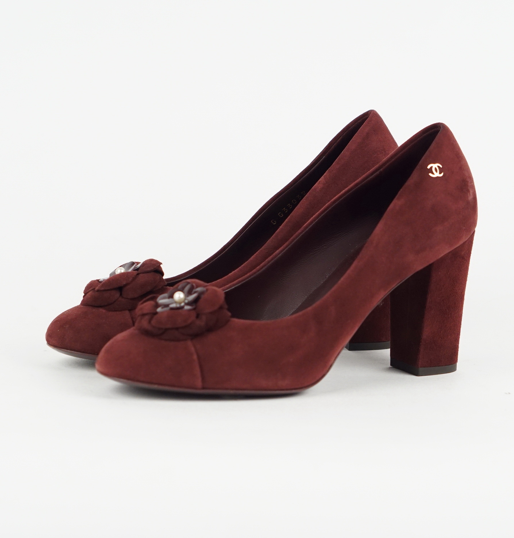 PUMPS - CHANEL VELOURSLEDER DUNKELROT