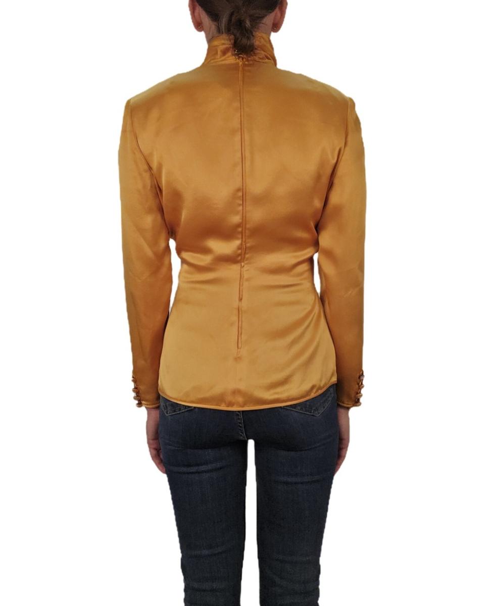 BLUSEN - VALENTINO BOUTIQUE DRAPIERTE SEIDENBLUSE GOLD