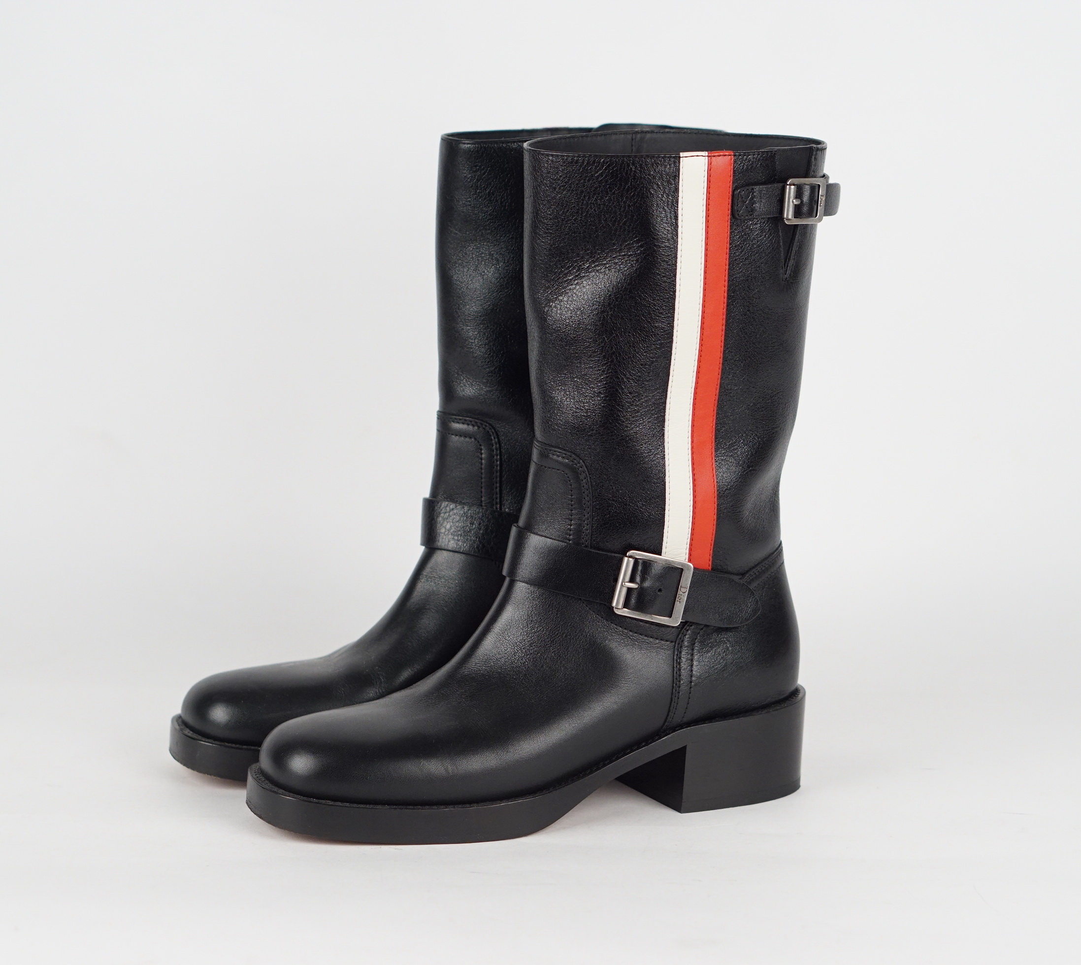 Striped Motorcycle Boots 