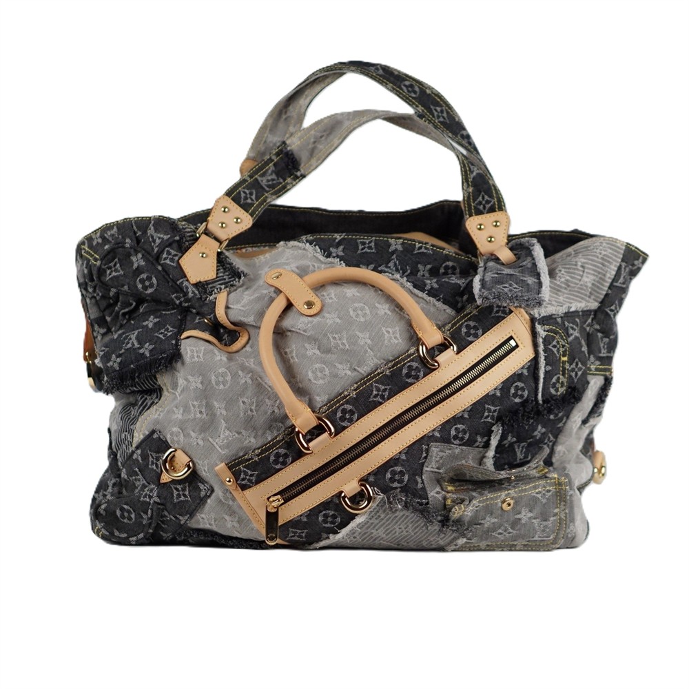 SHOPPER - LOUIS VUITTON DENIM PATCHWORK CABBY XL GRAU