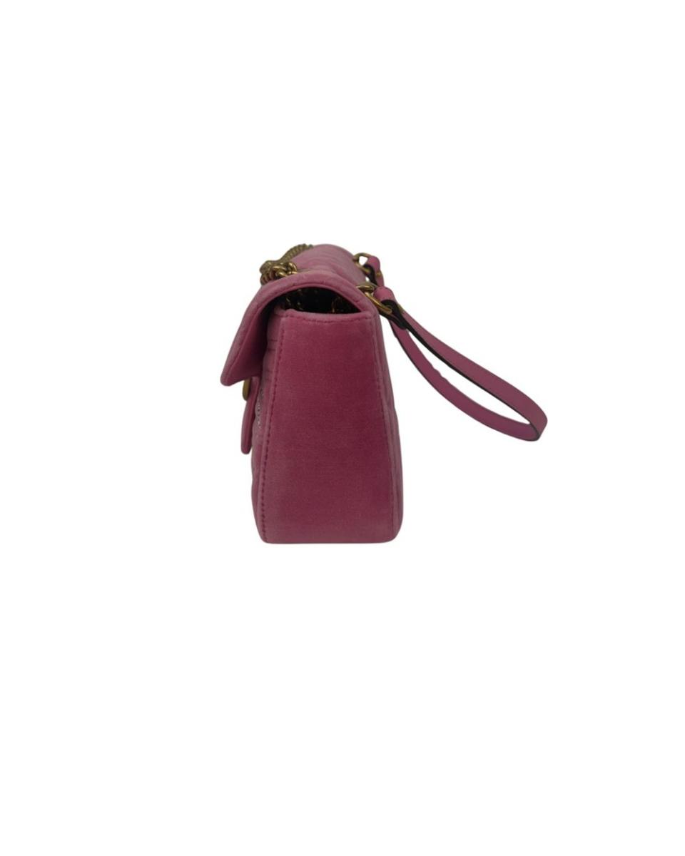 UMHÄNGE- & SCHULTERTASCHEN - GUCCI GG MARMONT CRYSTAL FLAP SHOULDER BAG PINK