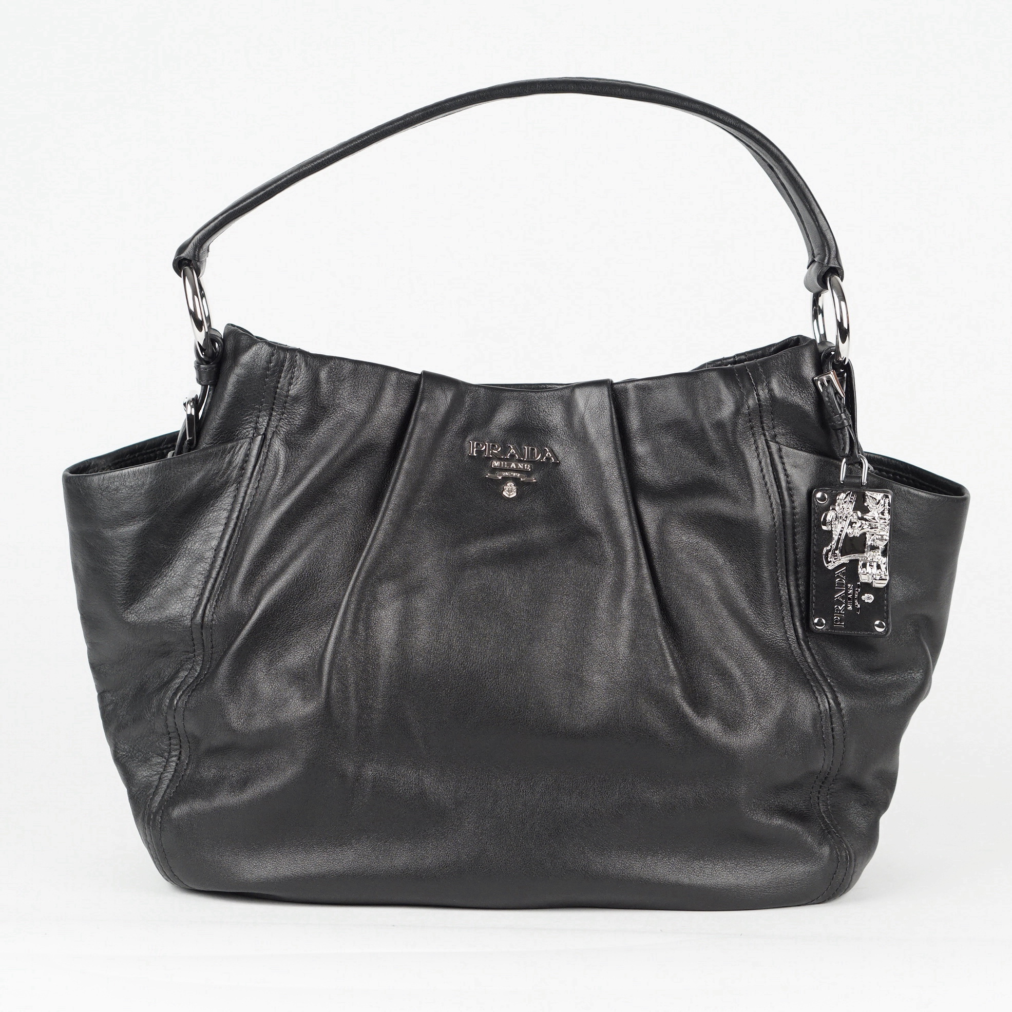 Black Leather Shoulder Bag 