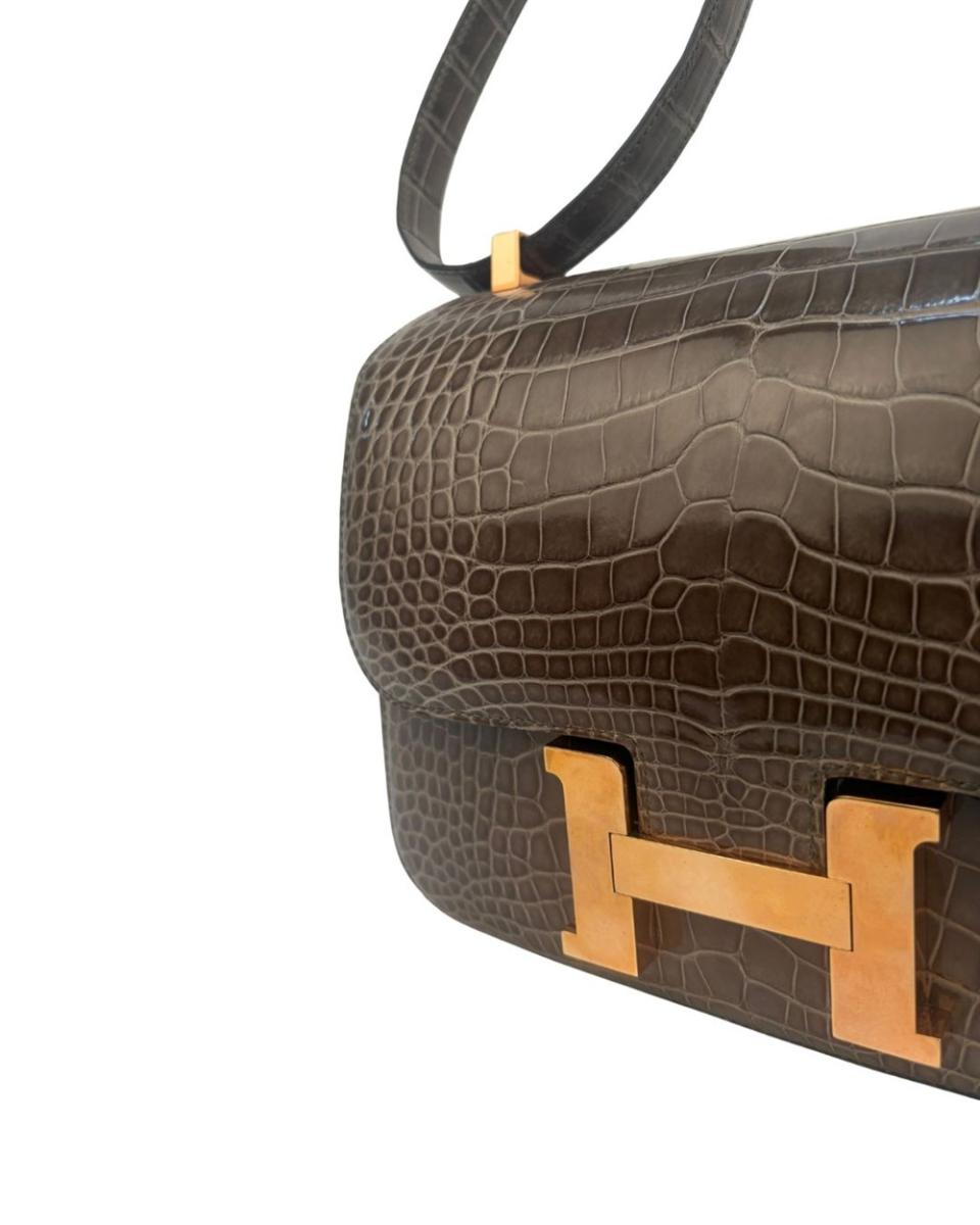 UMHÄNGE- & SCHULTERTASCHEN - HERMES CONSTANCE 24 VERT DE GRIS
