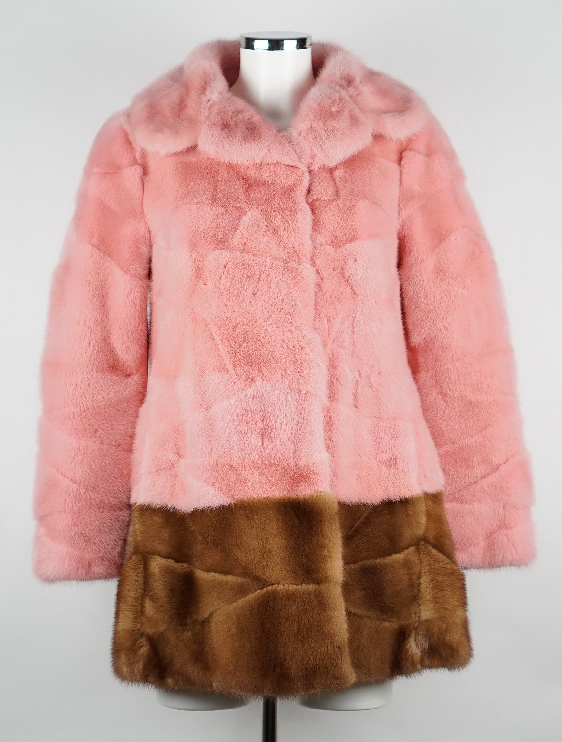 Pink And Brown Mink Coat 