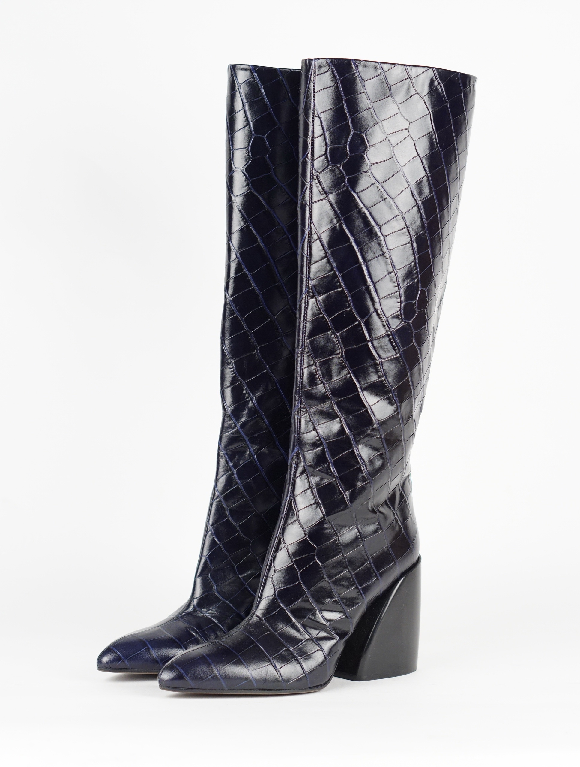 Wave Boot In Embossed Croco Effect On Calfskin 