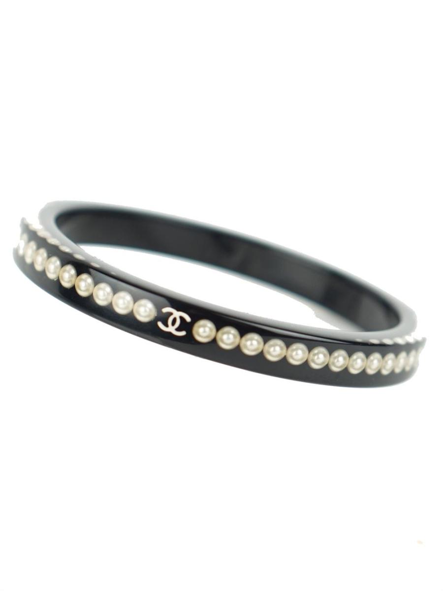 BRACELET - CHANEL VINTAGE CC LOGO PEARLS Ø 6,5cm