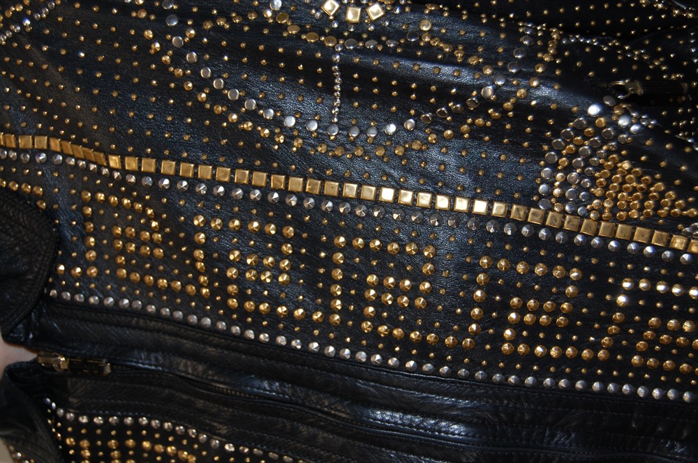 JACKEN - GIANNI VERSACE STUDDED BAROQUE LEDER JACKE