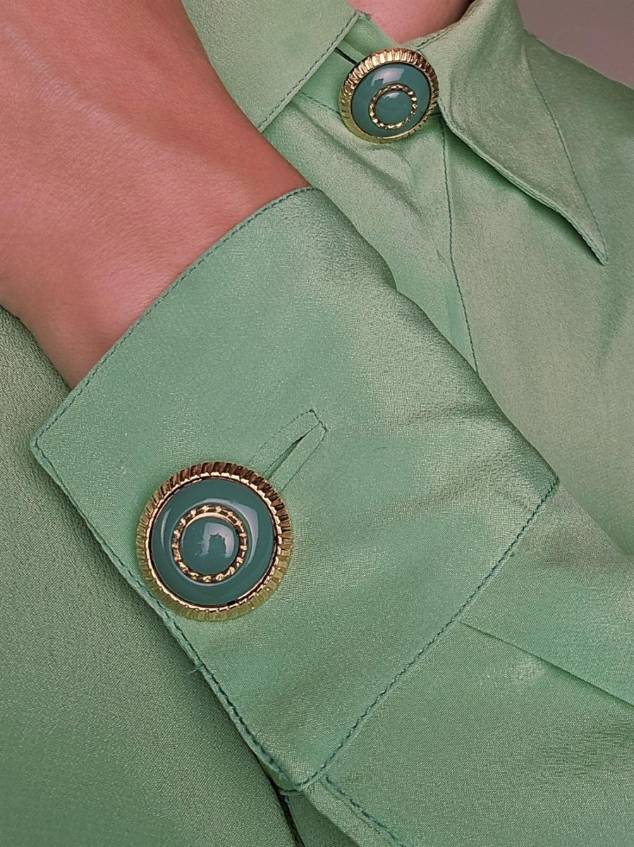BLOUSES - GIANNI VERSACE SILK BLOUSE GREEN