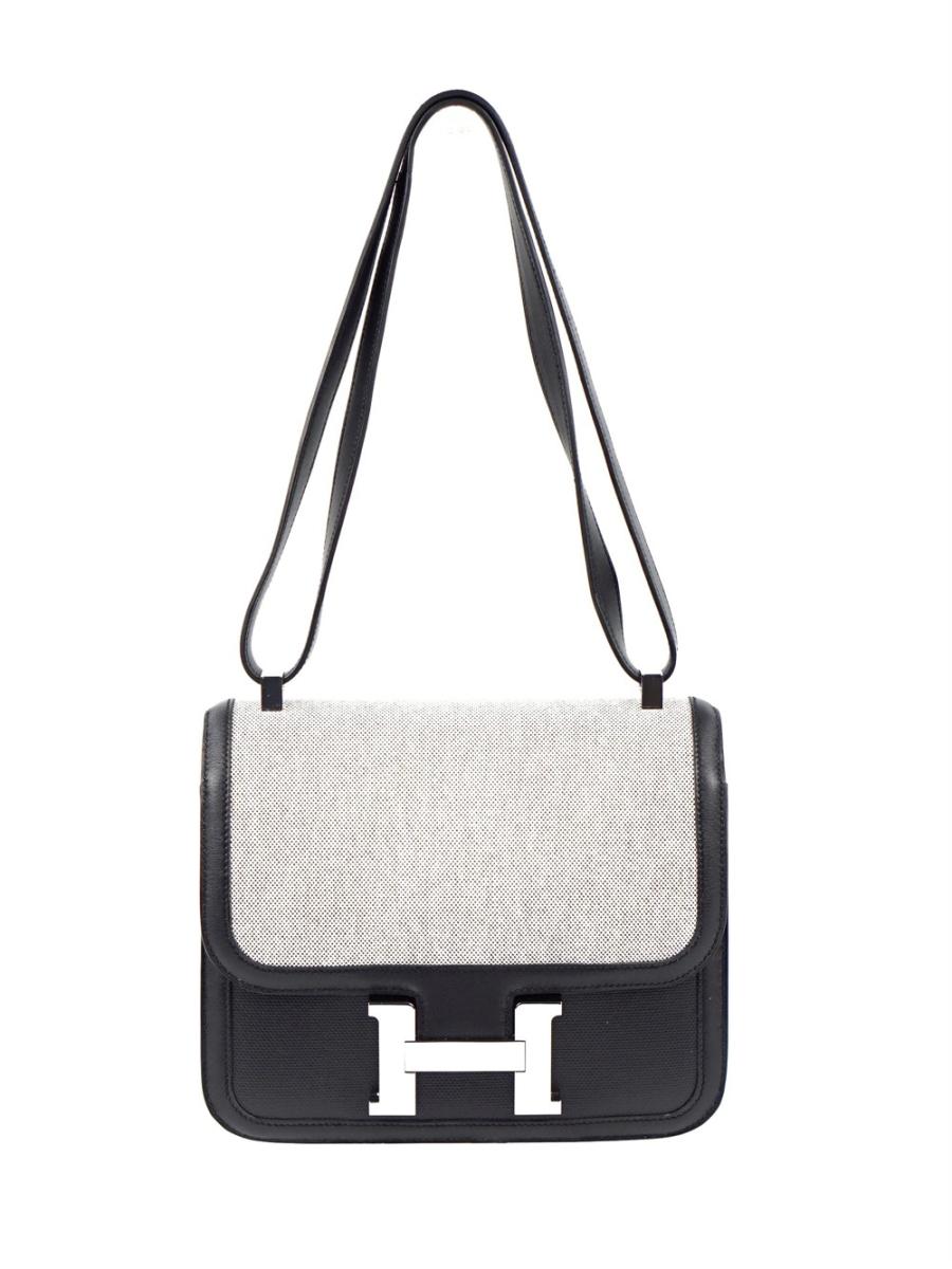 UMHÄNGETASCHE - HERMÈS CONSTANCE 24 SWIFT TOILE NOIR PALLADIUM, 2018