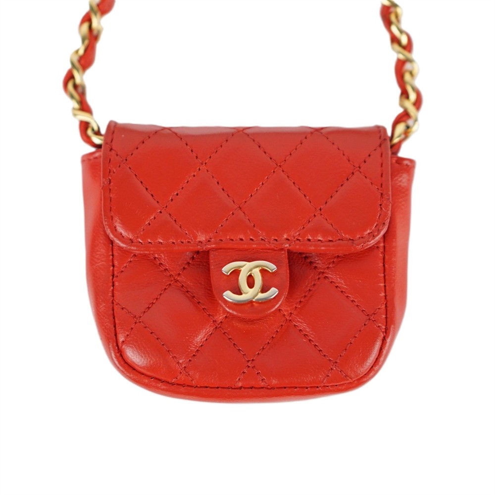 BAUCHTASCHE -  CHANEL MICRO BELT FLAP BAG ROT