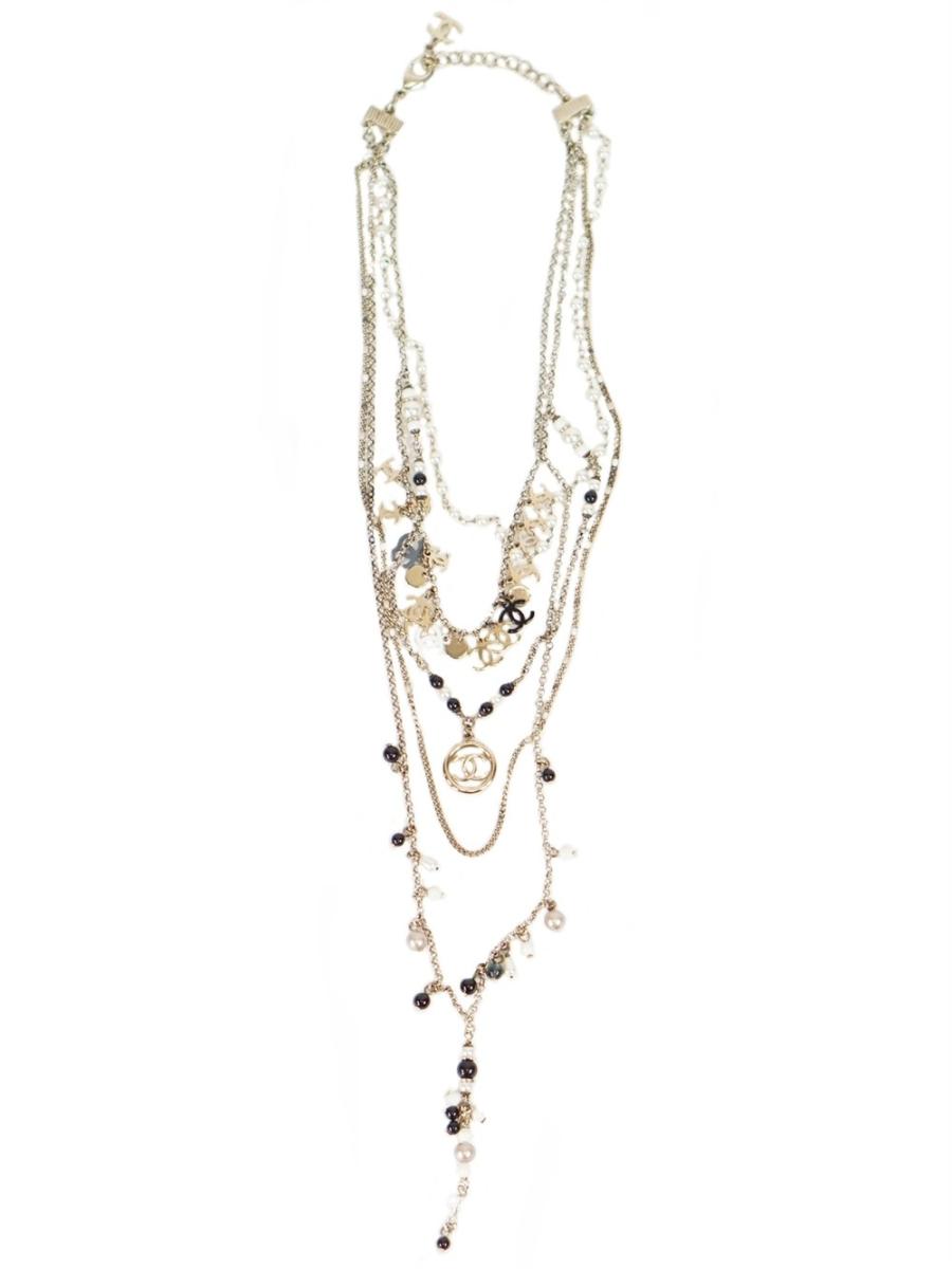 NECKLACE - CHANEL S-ROWS CC WITH PEARLS